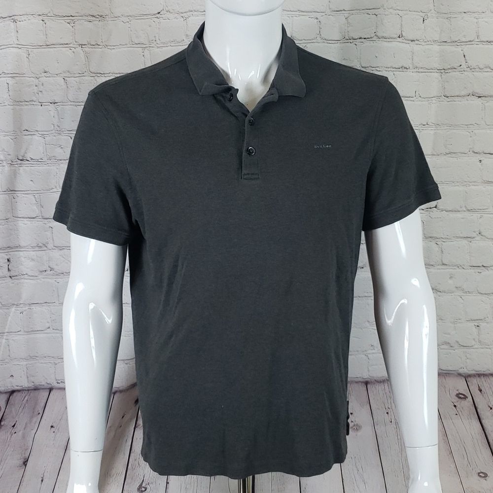Calvin Klein Size Large Short Sleeve Liquid Cotton Polo Shirt 100% Cotton
